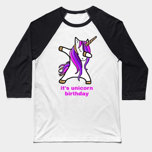 unicorn birthday Baseball T-Shirt by ERRAMSHOP